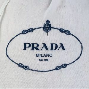 PRADA 23” W X 19” H White Cotton Dust Bag
